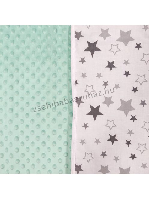Luxury 75*100 cm-es Minky bélelt babatakaró - menta - "Magic Stars"