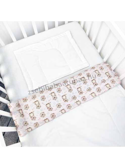 Harmony Baby 2 részes babaágynemű garnitúra - takaró + párna - Rózsaszín hódok