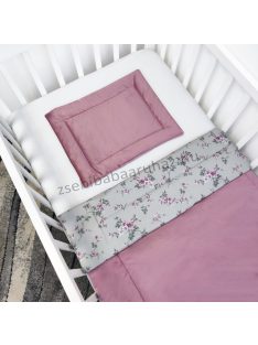   Blossom Baby 2 részes babaágynemű garnitúra - takaró + párna - Flowers Rose&Grey