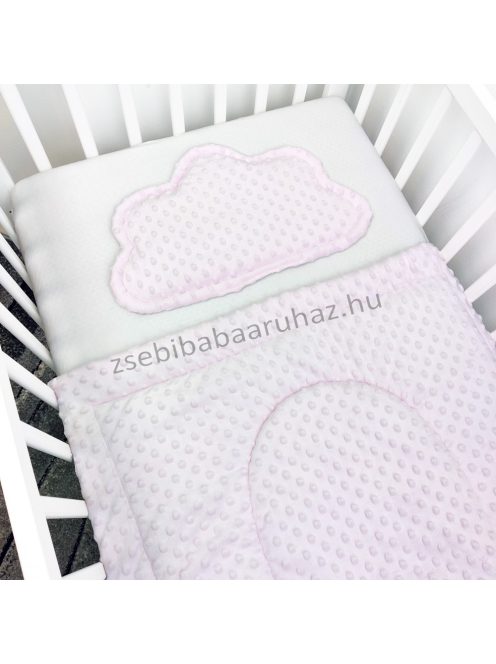 Harmony Baby 2 részes babaágynemű garnitúra - takaró + felhőpárna - Csillagos égbolt - világos rózsaszín