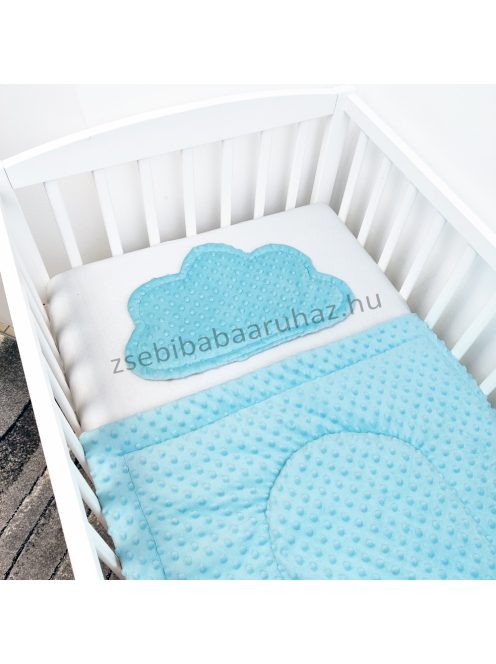 Harmony Baby 2 részes babaágynemű garnitúra - takaró + felhőpárna - Csillagos égbolt - türkizkék