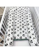 Harmony Baby XL babafészek AJÁNDÉK macipárnával - Smaragdzöld bársony - pandák