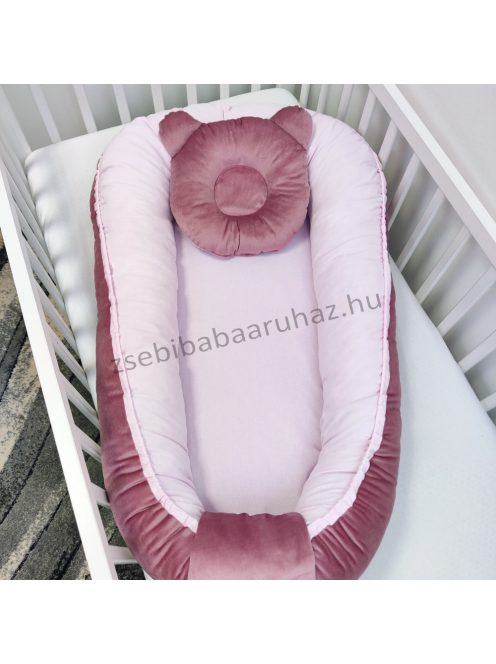 Harmony Baby XL babafészek AJÁNDÉK macipárnával - Mályva - pasztell rózsaszín