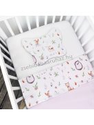 Deluxe Baby muszlin-pamut kétoldalas babatakaró párnával - világos rózsaszín - őzike és barátai