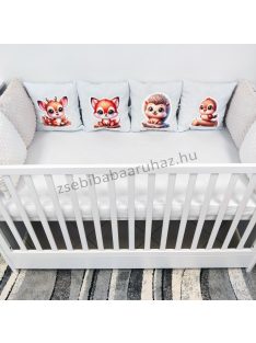   Deluxe Baby óriás mintás párnás rácsvédő 8 db-os - cuki őzike, róka, madárka, süni