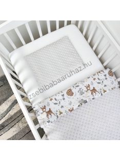   Deluxe Baby 2 részes babaágynemű garnitúra - takaró + párna - Szürke - őzike és mosómedve