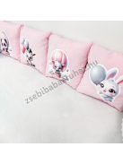 Deluxe Baby óriás mintás párnás rácsvédő 8 db-os - rózsaszín - hőlégballonos-lufis állatok