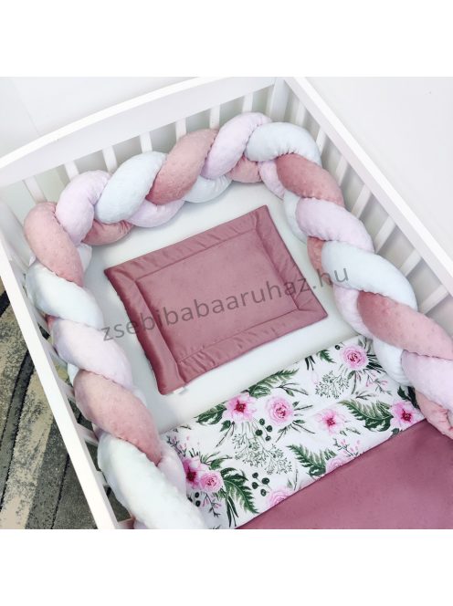 Harmony Baby babaágynemű garnitúra babafészekkel - 5 részes - Mályva bársony - rózsakert