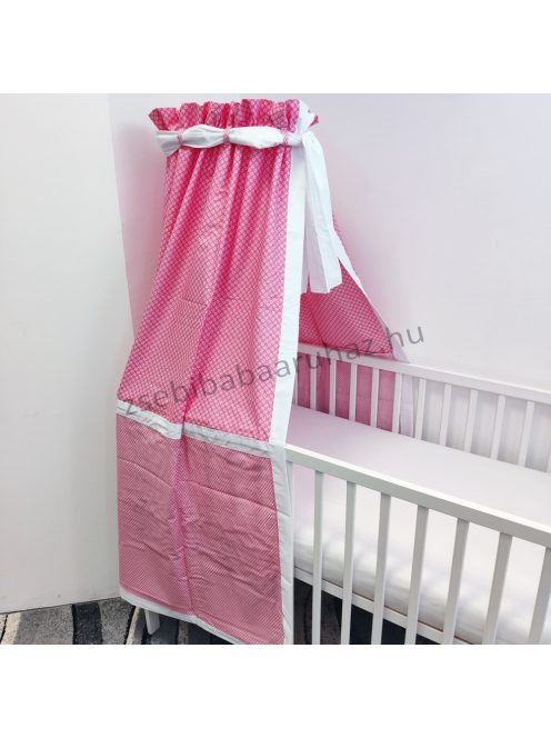 Trimex 4 részes babaágynemű garnitúra - takaró+párna+rácsvédő+baldachin - rózsaszín - pillangók