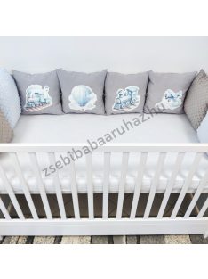   Deluxe Baby óriás mintás párnás rácsvédő 8 db-os - vonatok