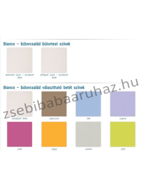 Bianco 3 fiókos pelenkázószekrény - választható színes polcbetéttel