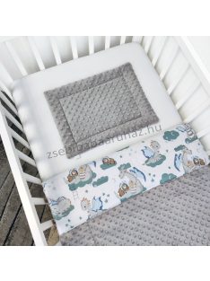   Harmony Baby 2 részes babaágynemű garnitúra - takaró + párna - Grafitszürke - bébi sárkány
