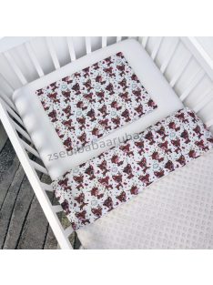   Deluxe Baby 2 részes babaágynemű garnitúra - takaró + párna - Minky mogyoró - barna őzikék