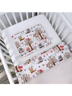   Deluxe Baby 2 részes babaágynemű garnitúra - takaró + párna - Mogyoró - erdei állatok
