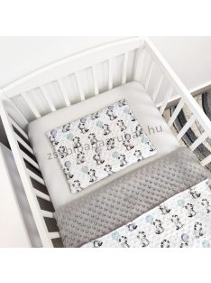   2 részes Minky babaágynemű garnitúra - takaró + párna - grafitszürke - zebrák lufikkal