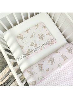   Deluxe Baby 2 részes babaágynemű garnitúra - takaró + párna - Világos rózsaszín - felhőn alvó macikák