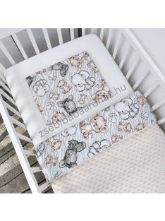   Deluxe Baby 2 részes babaágynemű garnitúra - takaró + párna - Mogyoró - bébi szafari