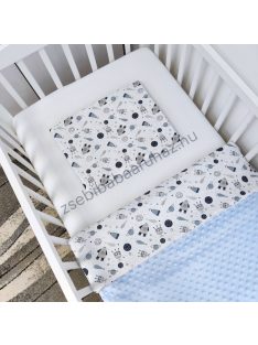   Deluxe Baby 2 részes babaágynemű garnitúra - takaró + párna - Világoskék - űrhajók