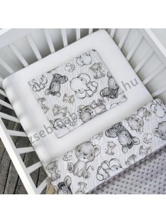   Deluxe Baby 2 részes babaágynemű garnitúra - takaró + párna - Minky grafitszürke - bébi szafari