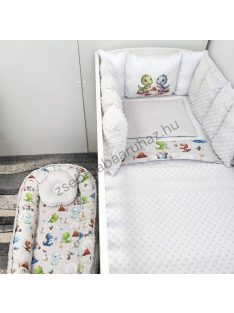 Babaágynemű - 5 részes Extra - szürke - cuki dínók
