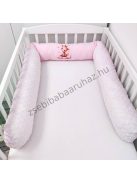 Deluxe Baby babaágynemű garnitúra hengerpárnás rácsvédővel - rózsaszín bébi zsiráf