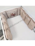 Deluxe Baby Extra párnás rácsvédő - Dreamland Collection - cappuccino alvó maci