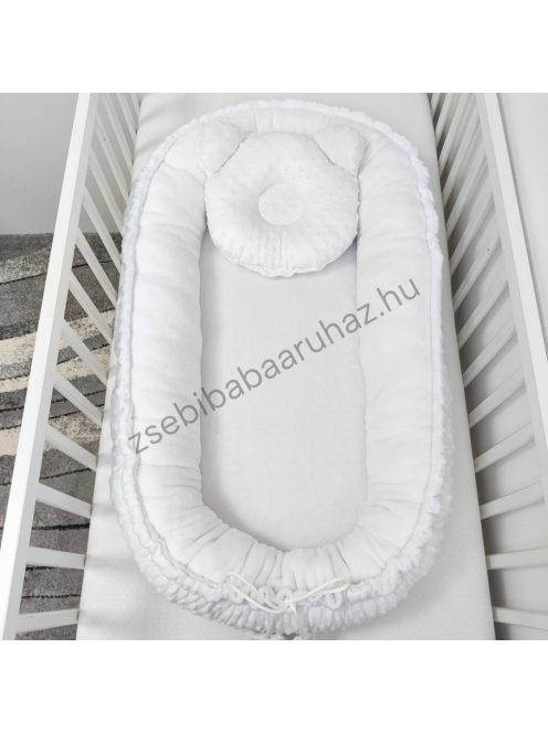 Babafészek szett - fehér Minky-Wellsoft