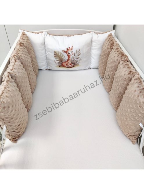 Deluxe Baby Extra párnás rácsvédő - Dreamland Collection - cappuccino szavanna zsiráf
