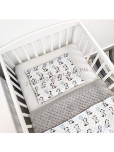   Babaágynemű - 3 részes - Minky - szürke - zebrák lufikkal