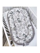 Deluxe Baby többfunkciós babafészek - Minky grafitszürke - bébi szafari