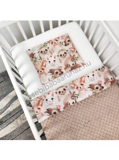   Deluxe Baby 2 részes babaágynemű garnitúra - takaró + párna - Cappuccino - Forest Friends