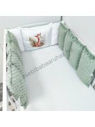 Deluxe Baby Extra párnás rácsvédő - Dreamland Collection - sötét zsályazöld - szavanna