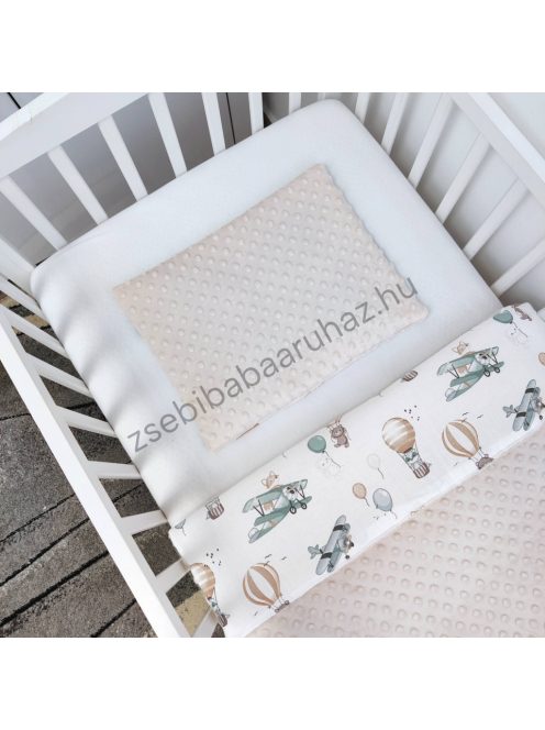 Deluxe Baby 2 részes babaágynemű garnitúra - takaró + párna - Mogyoró - repcsis rókák