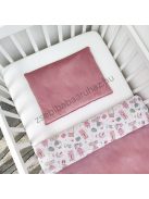 Deluxe Baby 2 részes babaágynemű garnitúra - takaró + párna - mályva bársony - egérkék