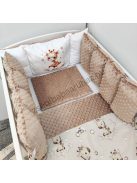 Deluxe Baby babaágynemű garnitúra Extra párnás rácsvédővel - Dreamland Collection - cappuccino bébi zsiráf