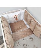 Babaágynemű rácsvédővel - Extra párnás - cappuccino bébi zsiráf