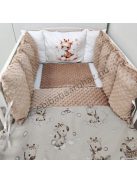 Babaágynemű rácsvédővel - Extra párnás - cappuccino bébi zsiráf