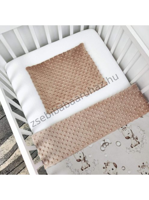 Babaágynemű rácsvédővel - Extra párnás - cappuccino bébi zsiráf