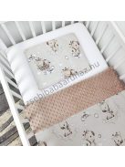 Babaágynemű rácsvédővel - Extra párnás - cappuccino bébi zsiráf