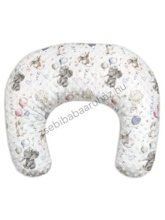   Deluxe Baby Comfort szoptatóspárna - Minky - mogyoró - elefántok léggömbökkel