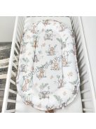 Deluxe Baby többfunkciós babafészek macipárnával - Minky cappuccino - szavanna kölykök