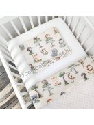 Deluxe Baby babaágynemű garnitúra babafészekkel - 5 részes - mogyoró - szafari kölykök