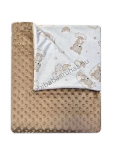   Babatakaró - bélelt - 70*90 cm - cappuccino - felhőn alvó macikák