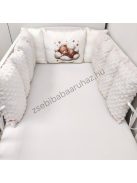Deluxe Baby babaágynemű garnitúra Extra párnás rácsvédővel - Dreamland Collection - mogyoró alvó maci