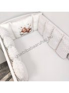 Deluxe Baby babaágynemű garnitúra Extra párnás rácsvédővel - Dreamland Collection - mogyoró alvó maci