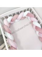 Babaágynemű - 3 részes - Minky - mályvarózsa - rózsaszín