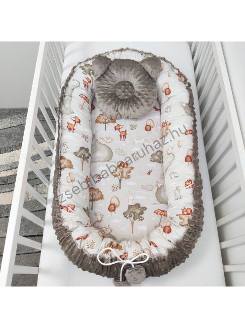 Deluxe Baby többfunkciós babafészek macipárnával - Elefánt és barátai