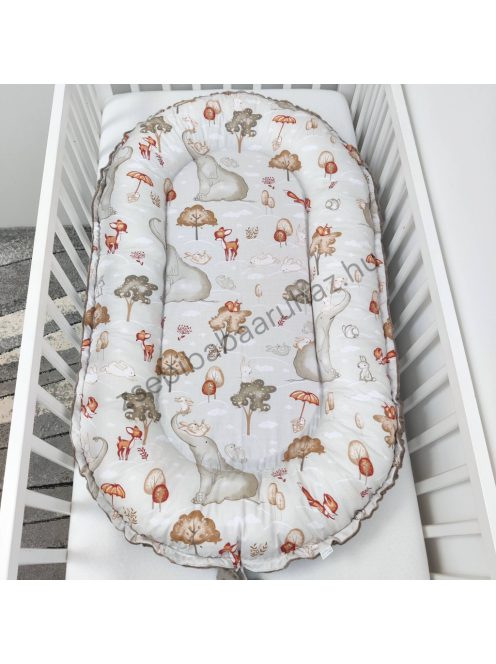 Deluxe Baby többfunkciós babafészek macipárnával - Elefánt és barátai