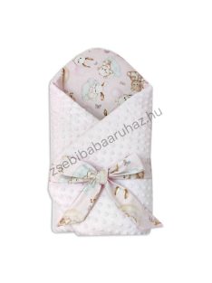   Deluxe Baby babapólya - világos rózsaszín - bébi erdei állatok