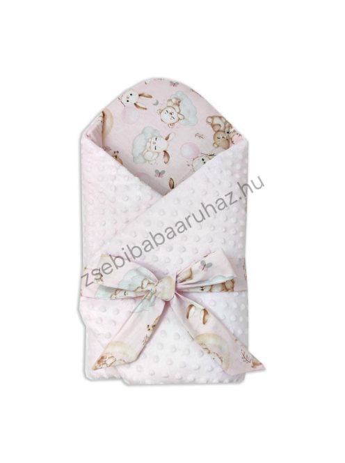 Deluxe Baby babapólya - világos rózsaszín - bébi erdei állatok